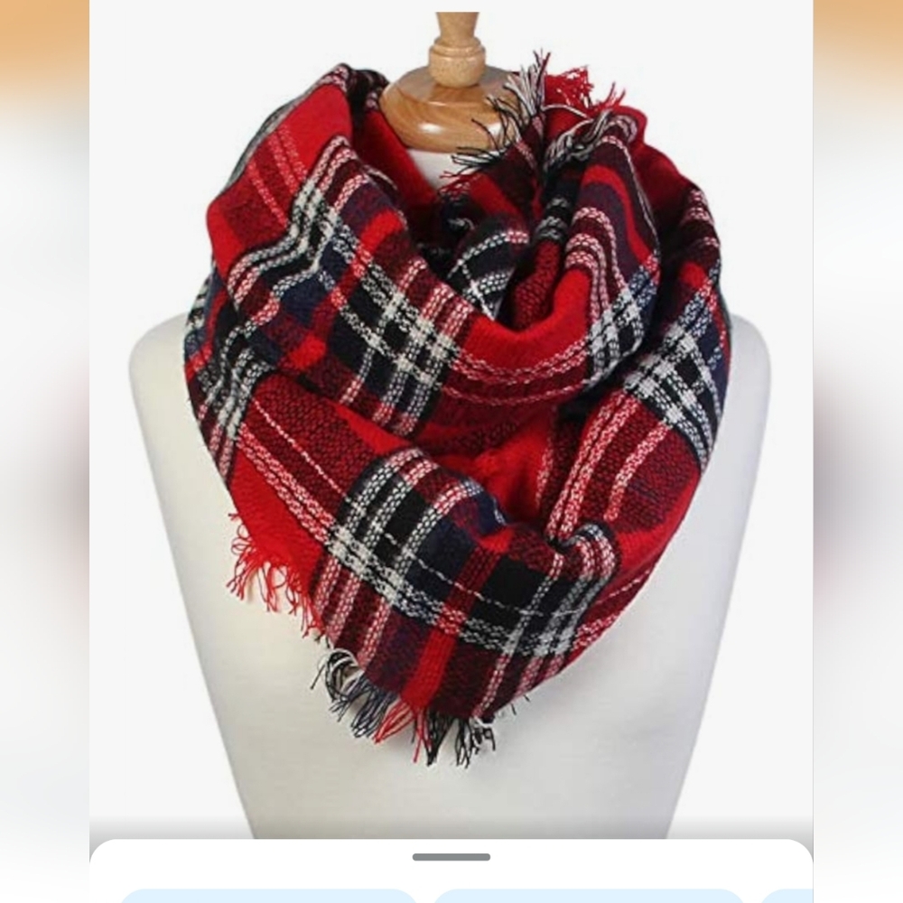 Red Tartan Infinity Scarf